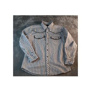 White Diamonds Boots Shirt Mens Medium Brown Western Pearl Snap Rodeo Cowboy M